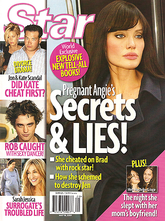 Illustration for article titled This Week In Tabloids: Angelina Cheated On Brad With Blonde Female Rocker